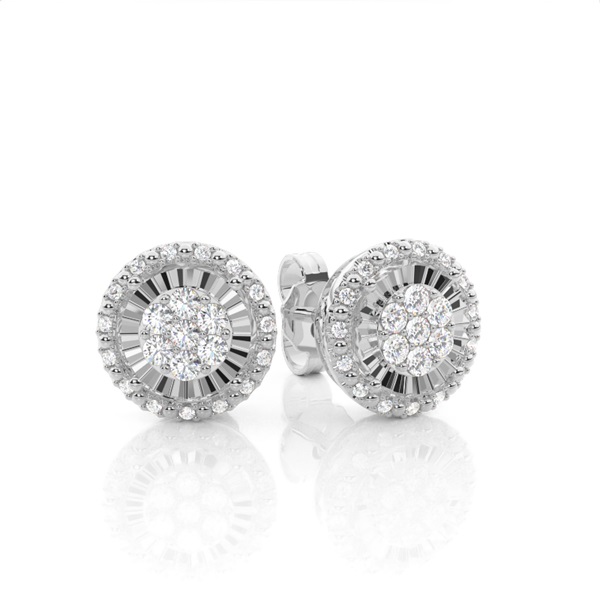 Illusion Prong Setting Round Stud Diamond Earrings