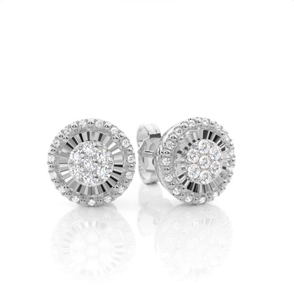 Illusion Prong Setting Round Stud Diamond Earrings