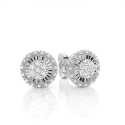 Illusion Prong Setting Round Stud Diamond Earrings