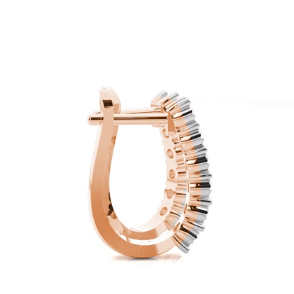 Rose Gold Diamond Hoop Diamond Earrings