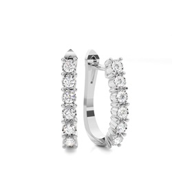 Illusion Prong Setting Round Hoop Diamond Earrings