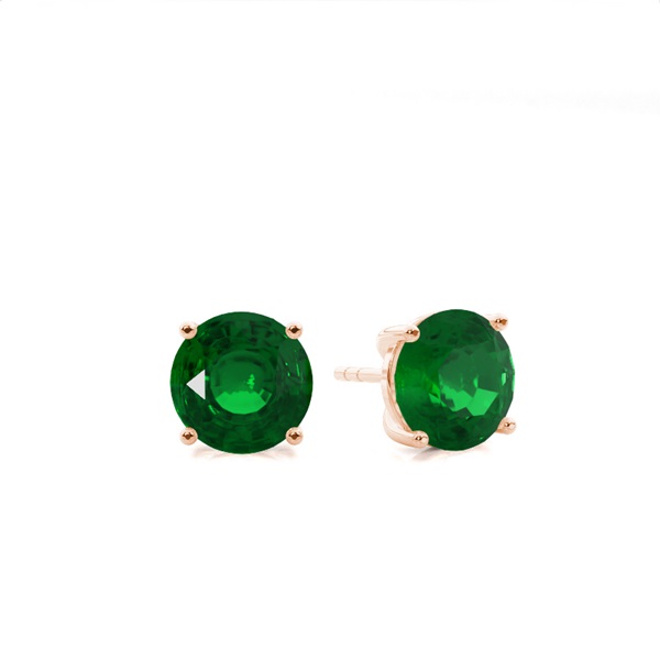 Prong Setting Pear Emerald Stud Earring