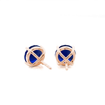 Prong Setting Pear Blue Sapphire Stud Earring