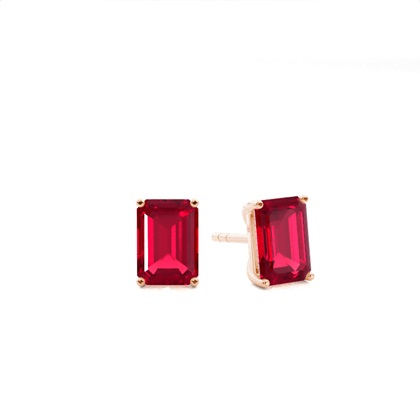 Rose Gold Ruby Earrings Diamond