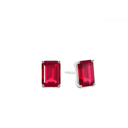 Platinum Ruby Earrings Diamond
