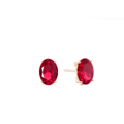 Rose Gold Ruby Earrings Diamond