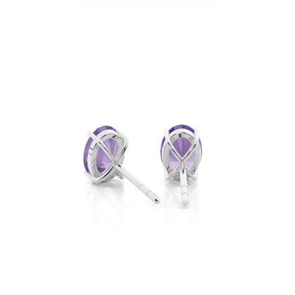 Ovale Amethyst-Ohrstecker in einer 4er Krappenfassung