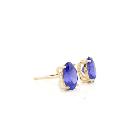 Ovale Tanzanit-Ohrstecker in einer 4er Krappenfassung