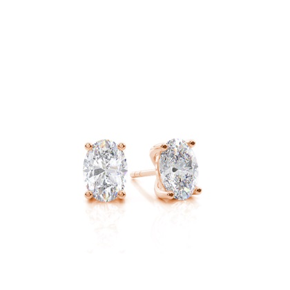 4 Prong Setting Oval Moissanite Stud Earring