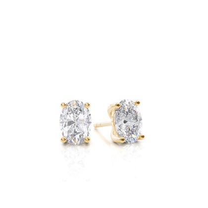 4 Prong Setting Oval Moissanite Stud Earring