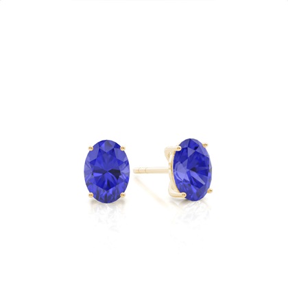 4 Prong Setting Oval Tanzanite Stud Earring