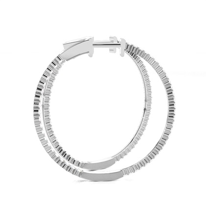 Round Diamond Hoop Earrings