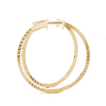 Round Diamond Hoop Earrings