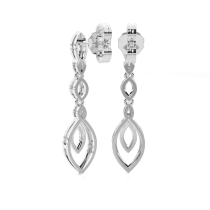 Micro Prong Setting Round Diamond Drop Earrings