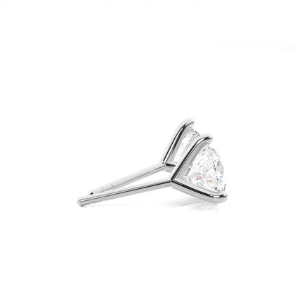 3 Prong Setting Round Diamond Stud Earring