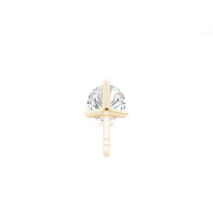 3 Prong Setting Round Diamond Men's Single Earring