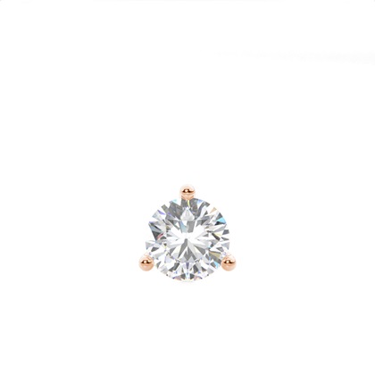 3 Prong Setting Round Diamond Men's Single Earring