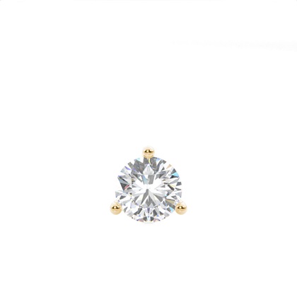 3 Prong Setting Round Diamond Men's Single Earring