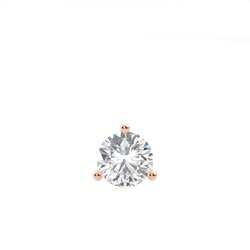 3 Prong Setting Round Diamond Men's Single Earring