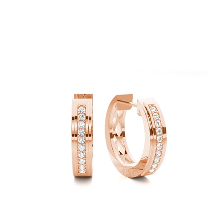 Rose Gold Diamond Hoop Diamond Earrings