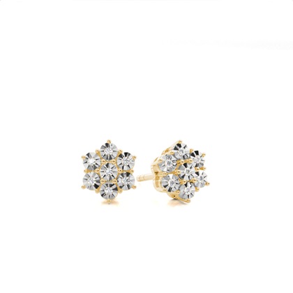Yellow Gold Diamond Earrings