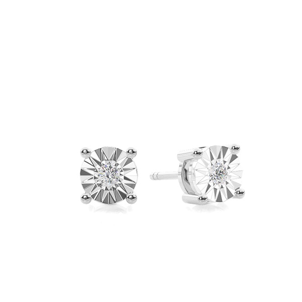 Diamond Solitaire Studs 0.50ct Look in 0.04ct total wt