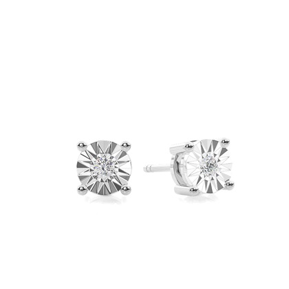 Diamond Solitaire Studs 0.50ct Look in 0.04ct total wt