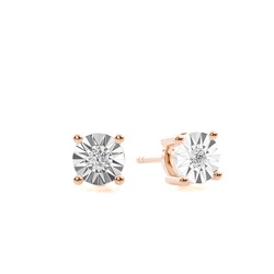 Diamond Solitaire Studs 0.50ct Look in 0.04ct total wt