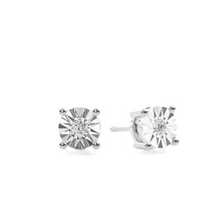 Diamant-Solitär-Ohrstecker 0,50 ct Aussehen in 0,04 ct Gesamtgewicht