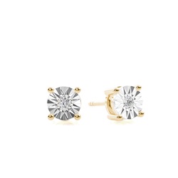 Diamond Solitaire Studs 0.50ct Look in 0.04ct total wt