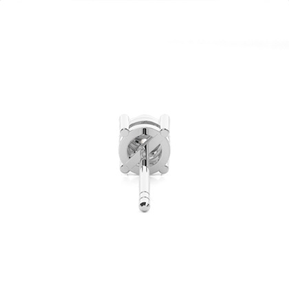 Prong Setting Round Diamond Mens Single Earring