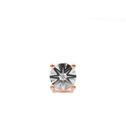 Prong Setting Round Diamond Mens Single Earring
