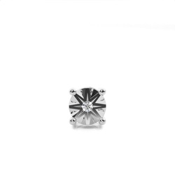Prong Setting Round Diamond Mens Single Earring