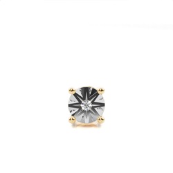 Prong Setting Round Diamond Mens Single Earring