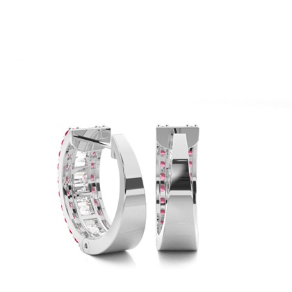 Zinkeneinstellung Ruby Hoop Ohrring