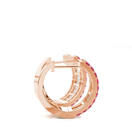 Zinkeneinstellung Ruby Hoop Ohrring