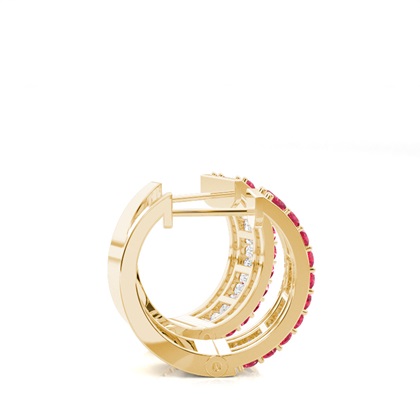 Zinkeneinstellung Ruby Hoop Ohrring