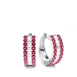 Zinkeneinstellung Ruby Hoop Ohrring