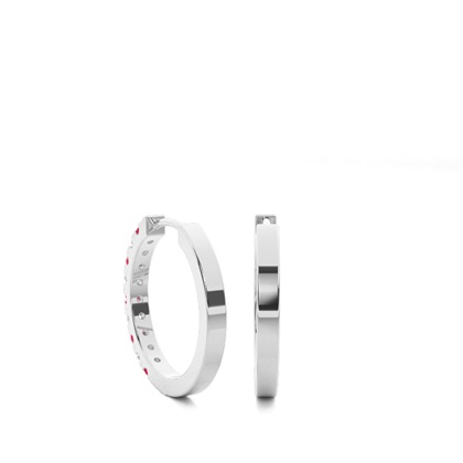 Zinkeneinstellung Rund Ruby Hoop Ohrring