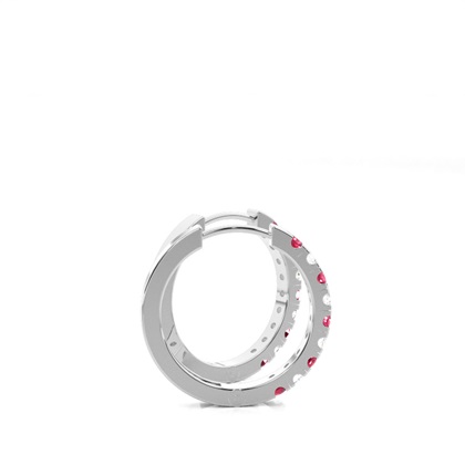 Zinkeneinstellung Rund Ruby Hoop Ohrring