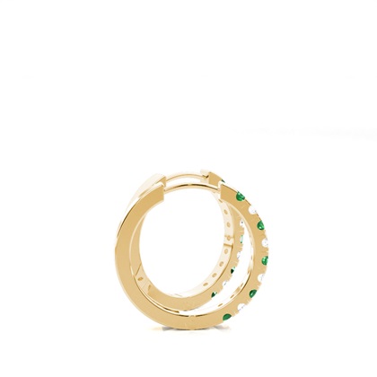 Zinkeneinstellung runder Smaragd-Creolen