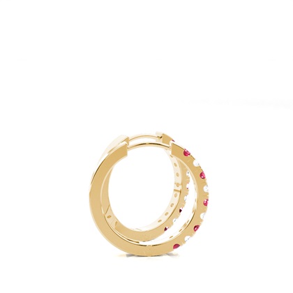 Zinkeneinstellung Rund Ruby Hoop Ohrring