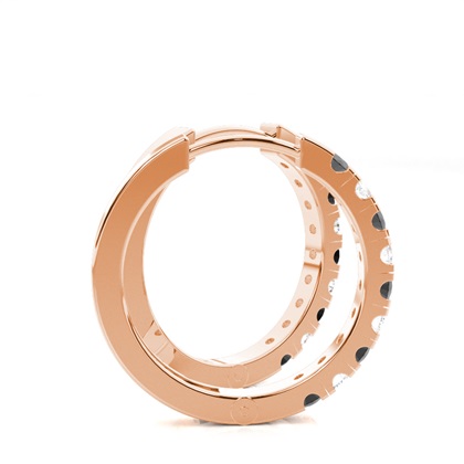 Prong-Einstellung Rundes schwarzes Diamant-Hoop-Ohrring