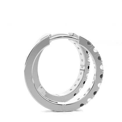 Prong-Einstellung Rundes schwarzes Diamant-Hoop-Ohrring