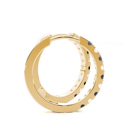 Prong-Einstellung Rundes schwarzes Diamant-Hoop-Ohrring