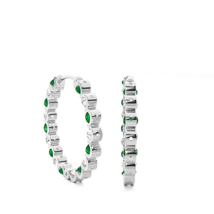 Zinkeneinstellung runder Smaragd-Creolen