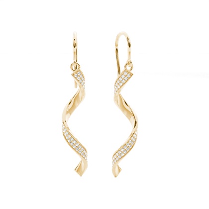 Yellow Gold Designer Diamond Earrings