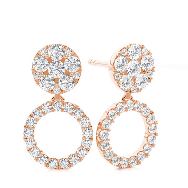 Halo Cluster Diamond Stud Earrings