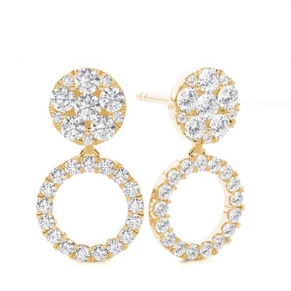 Halo Cluster Diamond Stud Earrings