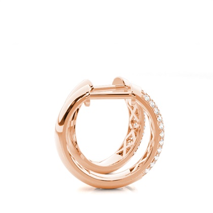 Micro Prong Setting Runde Diamant Creolen